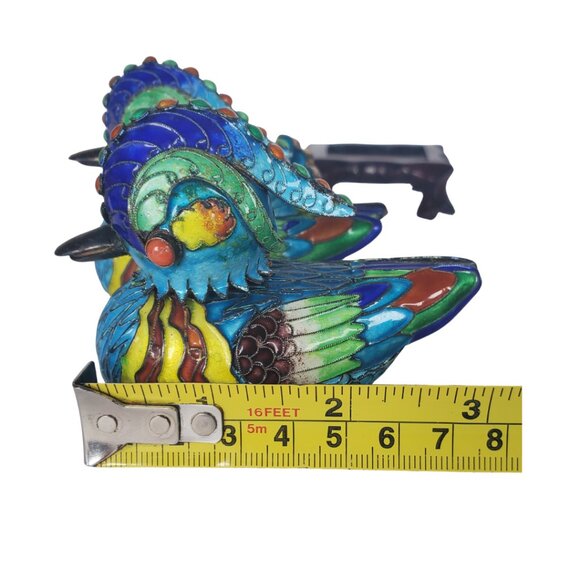 Vintage Cloisonné Mandarin Duck Pair – Symbol of Love & Harmony - Picture 7 of 9